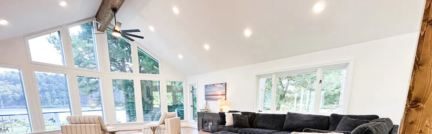 Lakehouse_AirBNB_Lowell Lighting Job in Lakehouse AirBNB located in Lowell